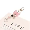 Llavero Colgante Ins Dulce y Fresco Coreano Lazo Corazón de Melocotón Estrella de Cinco Puntas Llavero Chica Rosa Colgante para Bolso de Teléfono Móvil