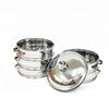 Cesta Vaporera de Acero Inoxidable Engrosada de Doble Asa de 22 cm para Bollos Pequeños, Adecuada para Uso Doméstico y Comercial, Engrosada para Uso Comercial en Shaxian