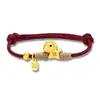 2026 Fique Rico Logo Pulseira de Fio Vermelho Cor Dourada Conserva a Cor Feita à Mão Estilo Chinês Ano do Zodíaco Presente de Ano Novo