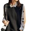 Estilo coreano cor sólida all-match colete feminino primavera e outono novo slim-fit emagrecimento gola redonda pulôver suéter sem mangas