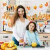 Ba484 Decoração de Bebida Laranja Bandeirolas de Aniversário Bandeira Faixa 3 Bandeiras Tema Bebida de Suco de Laranja Bandeira Pendurada