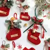 Flores Secas Navideñas, Fruta, Lazo Grande, Ramas de Pino, Cascabeles de Deseos, Decoraciones para Colgar en el Coche, Colgantes para Calcetín de Navidad