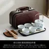 Juego de Té de Viaje Verde Montaña Retro, Una Tetera y Cuatro Tazas, Recuerdos para Eventos de Empresa, Regalos de Negocio, Productos Culturales y Creativos Estilo Chino, Tendencia Nacional