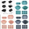 Silicone 6 Furos Donut Vermelho com Forma de Bolo Chiffon Bolo Pão Forma para Assar Liberação Fácil Recipiente de Silicone