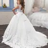 Vestidos Infantis Mais Vendidos no Exterior para Idades de 2 a 14 Anos, Vestidos de Princesa em Estoque para Crianças Maiores, Vestidos Infantis de Renda em Blocos de Cor