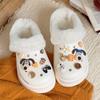 Zapatos de Algodón Cálidos Gruesos con Suela Gruesa para Mujer, con Forma de Perro de Felpa, para Interiores y Exteriores, Lindos, Modernos, Cómodos