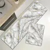 Cozinha de Luxo Leve Conjunto de Duas Peças Absorvente de Água Absorvente de Óleo Tapete de Chão Abstrato Entrada Residencial Antiderrapante Resistente à Sujeira Capacho Fácil de Cuidar