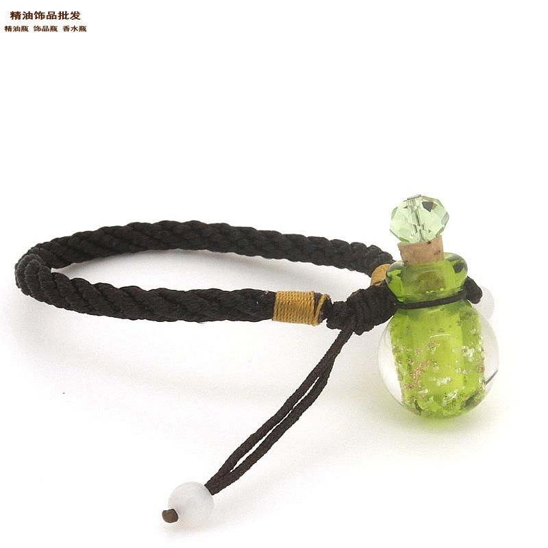 中国精油饰品网草绿色球形金沙瓶网络绳手链4.jpg