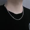 Estilo Europeo y Americano Collar Simple Cuadrado de Perlas Cilíndrico de Acero de Titanio para Hombre Collar Simple a la Moda Personalizado Cadena Vervain Hip-Hop