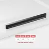 Manija de puerta de aleación de aluminio simple y moderna, directa de fábrica, para zapatero americano negro, armario, manija de puerta de gabinete extendida