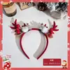 Diadema de asta de reno navideña Vestido festivo para niños Diadema de alce Sombrero Mori para adultos Tarjeta para el pelo de actividad festiva