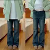 Jeans de Micro-campana Nuevos para Mujer Verano 2024 Pantalones de Trompeta Elásticos de Cintura Alta Adelgazantes Estilo Americano sin Piernas