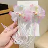 Novedad: Lazo para el pelo Hanfu para niña con dulce estilo antiguo de flor y mariposa, Lazo para el pelo con borla y cinta tradicional, Accesorio para traje Tang
