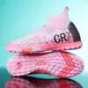 Zapatos de Fútbol de Caña Alta, Tenis con Tacos, Zapatos Deportivos Antideslizantes de Tacos Largos para Estudiantes, Adultos y Niños, Zapatos de Entrenamiento Profesional para Hombres, Transfronterizo