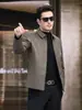 Chaqueta de cuero Haining, nueva colección primavera/otoño, chaqueta de negocios casual elegante y versátil para hombre de mediana edad con cuello de solapa, hecha de piel de oveja