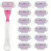 Em estoque Faca de barbear manual de 3 lâminas Jishu faca de barbear feminina artefato de remoção de pelos das axilas série especial feminina faca de remoção de pelos