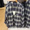 Camisa de Franela a Cuadros con Doble Bolsillo Manga Larga para Hombre Mujer Camisa de Aire Acondicionado 488795/486615/488794