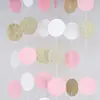Guirnalda de Papel Redonda con Purpurina y Espejo de 4m de Largo Decoración para Fiesta de Cumpleaños Guirnalda Redonda de Papel Guirnalda Redonda de Papel Oro Rosa