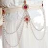 Cadena de Cintura Hanfu Colgante de Cintura Perla Borla Larga Colgante Antiguo Hanfu Decoraciones de Presión Frontal Prohibida Accesorios