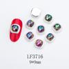 Joias de Diamante para Nail Art Retro Quadrado Largo Adesivo Metálico para Nail Art K9 Vermelho Festivo de Ano Novo Joias de Nail Art em Liga Novo Estilo