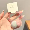 Elástico de Cabelo com Laço de Lã, Bola de Cabelo, Elástico de Cabelo de Ursinho, Argola de Cabelo Elegante de Veludo, Flor de Cabelo