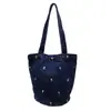 2026 Bolso de Mezclilla Nuevo de Principios de Otoño para Mujer Bolso de Hombro de Gran Capacidad Bolso Cubo de Moda Sencillo Bordado