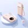 Carregador portátil 10000mAh de alta capacidade com carregamento rápido de 22,5W, cordão de 4 cabos embutido e luz de camping