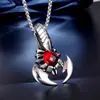 Moda Tendência Masculino Bonito Escorpião Vermelho e Preto Pedra Joia Pingente Acessórios Joias Personalizadas Masculinas