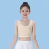 Roupa Íntima Infantil Vestido de Desenvolvimento Algodão Puro Meninas Camada Dupla Coberto no Peito Versão Longa Crianças Maiores Tubo Respirável