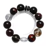 [Vida Eterna] Pulsera de Cristal Blanco Natural para Mujer La Más Fácil de Combinar Pulsera de Ojo de Tigre Rojo Flor Roja Pegamento Color Sangre de Buey Venta al por Mayor