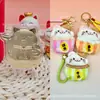 Colgante de Gato de la Fortuna Atrae-Riqueza de Oro Puro 999 Serie Gatito de Peluche con Cordón para Promoción de Transmisiones en Vivo de Tiktok