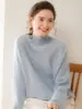 Suéter de punto trenzado de cachemira para mujer, estilo otoño e invierno, hilo de punto de colores con lunares, base de cachemira holgada y estilizada con cuello semi-alto