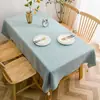 5 Toalhas de Mesa Retangulares de Algodão e Linho Impermeáveis e à Prova de Óleo, Jogos Americanos para Mesa de Centro, Panos de Mesa, Toalhas de Mesa Modernas Simples, Atacado Transfronteiriço