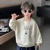 Sudadera con Estampado Digital de Letras para Niños de Primavera y Otoño Estilo Coreano Ropa Exterior Pulóver de Manga Larga Guapo para Niños Top de Bebé
