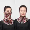 Bufanda de Seda Dorada Colgante para Orejas para Mujer, Versátil para Primavera y Verano, Cubrecuellos con Protección Solar, Protector Multifuncional para Cuello, Velo Facial, Bufanda Pequeña de Seda Versátil para Ponerse