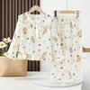 Pijama infantil para niñas, algodón nube para primavera y otoño, ropa de casa, ropa para aire acondicionado, conjunto delgado de manga larga para bebé niña