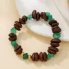 Pulseira de Grãos de Café Naturais para Meninas no Verão, Contas com Design de Nicho Queijo Sal Marinho, Presente Versátil para Melhores Amigas, Pulseira de Pedriscos