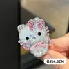 Novo Grampo de Cabelo KT Cat Coreano com Strass Completo Brilhante para Franja de Menina Doce Cabelos Quebrados Clipe Lateral Grampo Versátil Acessórios de Cabelo