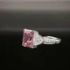 Anillo de Diamante de Alto Carbono S925 Europeo y Americano Explosiones en Vivo Femeninas Cara de Corte Flor de Hielo Seiko Anillo de Diamante Incrustado Completamente Uso Diario