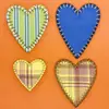 Tela de Cuadros Rayados Sencilla Parche de Corazón Bordado por Computadora Accesorios para Ropa Bolsas Decoración Material DIY Parche Parche