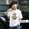 Camiseta de Manga Corta para Niños Verano Nuevo Estilo Niños Algodón Puro Manga Media Tallas Mediana y Grande Niños Camisetas Casuales Holgadas y Camisetas de Base para Niños