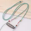 Cordón para Colgante de Cuenta Dzi Cruzada, Cordón de Collar Tejido a Mano para Hombres y Mujeres, con Lulutong y Hebilla de Paz