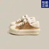 Zapatillas Cálidas de Invierno de Nicho de Dos Usos para Mujer 2024 Nuevas Forradas de Felpa Casual Moda Deportivas Zapatos Blancos Zapatos de Dos Algodones para Mujer