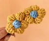 Pinza de Plátano de Flor de Hilo Vintage, Pinza Vertical para Mujer, Pinza de Garra para Cola de Caballo Alta en la Parte Posterior de la Cabeza de Otoño e Invierno, Pinza de Pelo Elegante Versátil
