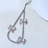 Capa de Celular Cordão Menina Bonita Cordão Arco-Íris Ins Prata Branco Urso Pérola Pulseira de Pulso Celebridade Cibernética Joia Pendurada Pulseira Universal