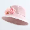 2025 Nuevo Sombrero de Pescador de Encaje y Flores Lolita Rosa Rosa Exterior Foto Foto Más Fácil de Combinar Sombrero Cubeta Personalizado