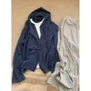 Moletom com Capuz e Zíper Duplo Estilo Coreano para Mulheres, Primavera/Outono, Solto, Emagrecedor, Amigo da Pele, Casual, Versátil, Jaqueta Cardigan Top