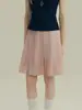 Falda Plisada Estilo Suave Rosa Mujer 2026 Primavera Verano Cintura Alta Nicho Línea A Cubre Defectos Adelgazante Elegante Midi Falda Moderna