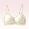 Sutiã feminino sem costura, estilo pastoral fresco, sem costas, push-up, anti-queda, cola de gelatina floral, busto pequeno, lingerie push-up