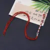 Cuerda de Cáscara de Fruta Degradada Cuerda Trenzada Hecha a Mano Accesorios Hilo de Jade Teñido Degradado Hebilla Tejida Finamente Llavero Correa Colgante Accesorios
